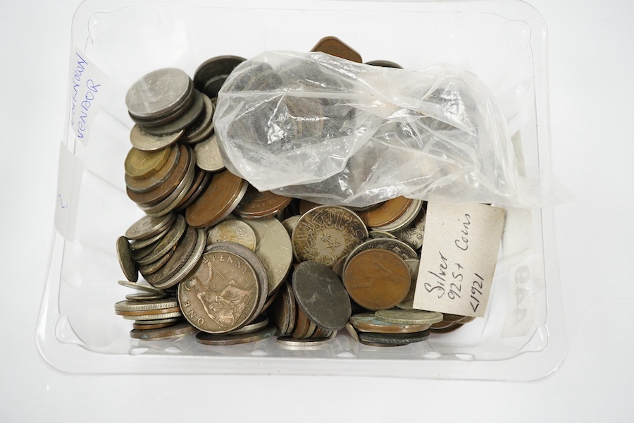 Assorted coins including some 19th century silver. Condition - varies